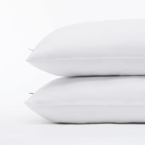 Serta Power Chill Cooling Pillow Protectors, Stain Resistant and Zippered Pillow Protector, Protects Pillow from Dust and Dirt, King, White, 2 Count ( Pack of 1)