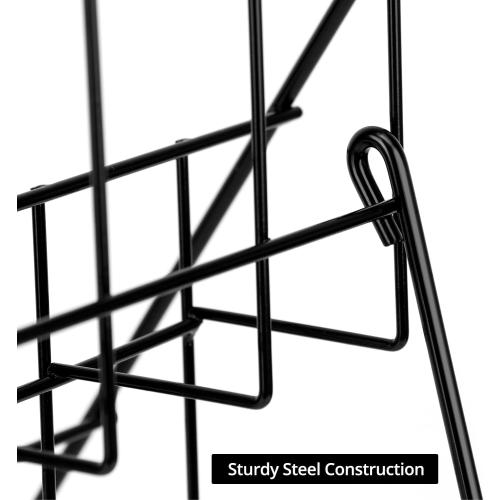 QWORK 4-Tiered Metal Book Display Stand,18.4 x 16.6 x 14.5, Book Signing Wire Rack, Tabletop CD Display Magazine Rack
