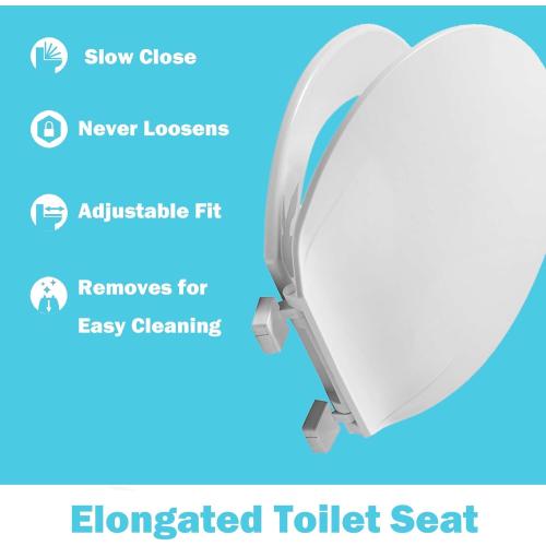 K-4636-RL-0 Elongated Toilet Seat Replacement for kohler 4636-RL-0 Elongated Bowl Toilet Seat Slow-Close, Soft Close toilet Seat and Lid, White