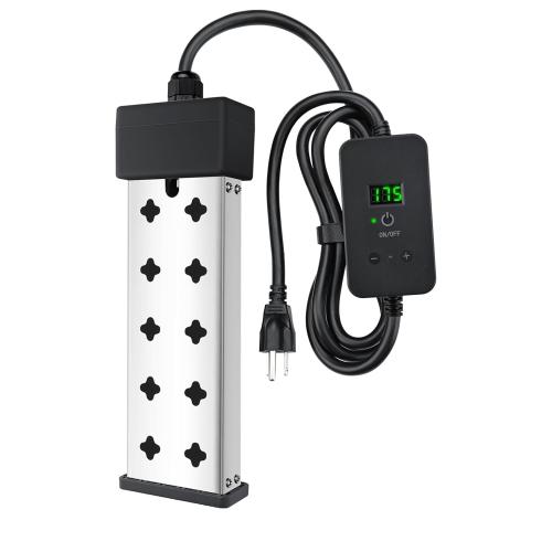 Immersion Water Heater, Portable Bathtub Heater with Thermostat, Bucket Heater with Real-Time Temperature Display and Control, Dry Burn Protection for Bucket, Basin, Bathtub 1800W (120V 15A)