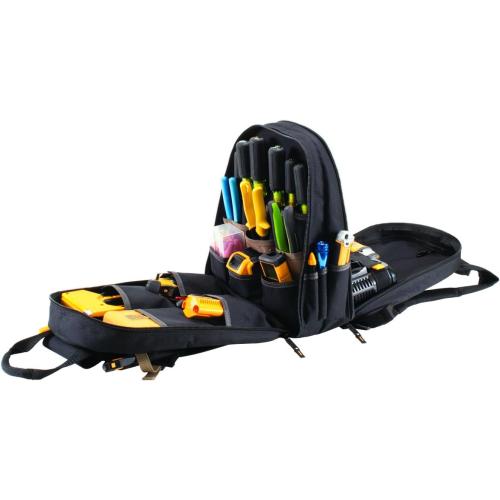 CLC Work Gear 1134 Carpenter's Tool Backpack, 44 Pockets, Padded Back Support, Black