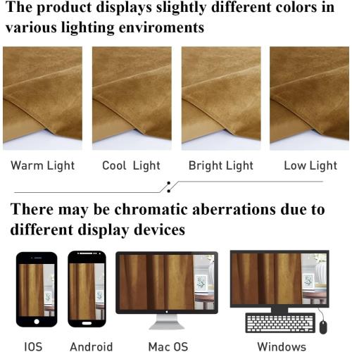 StangH 120 inches Velvet Curtains for Living Room, Vintage Gold Brown Blackout Thermal Insulated Window Curtain Panels for Sliding Glass Door/Hall/Villa, W52 x L120, 2 Panels