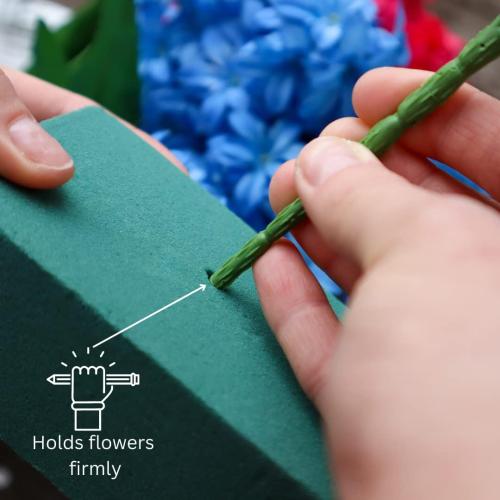 FLOFARE Pack of 6 Floral Foam Blocks Each (5.5L x 3.1W x 1.6H) Green Wet & Dry Flower Foam for Fresh & Artificial Flower Arrangement, Plant Foam, Florist Supplies for DIYs, Arts, Crafts & Weddings