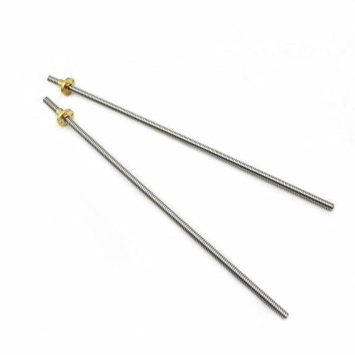 2pcs 350mm Tr8X8 Lead Screw with T8 Brass Nut for 3D Printer Machine Z Axis(Acme Thread, 2mm Pitch, 4 Start, 8mm Lead)