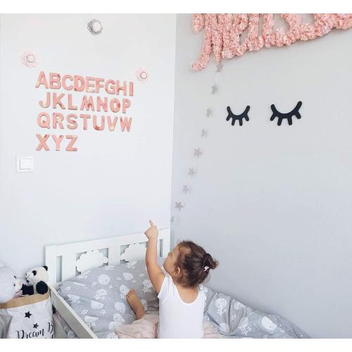 4 Wooden Letters - 52 Pcs Wood Alphabet for Crafts, Sign Decoration, Unfinished Wood for Painting/Wall Decor/Letter Board/DIY