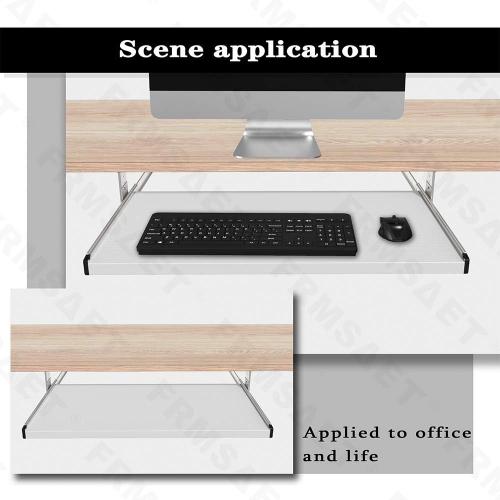White 24 FRMSAET Furniture Accessories Office Product Suits Hardware 20/24/30 inches Keyboard Drawer Tray Wood Holder Under Desk Adjustable Height Platform(24 inches,White)