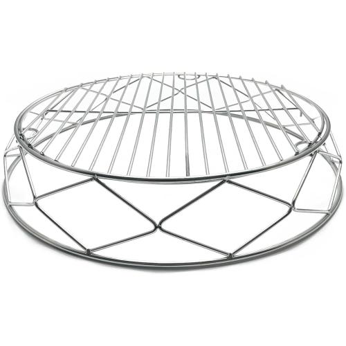Stainless Steel Round Fire Pit Cooking Grates Accessory Kit for 19.5 Solo Stove Bonfire and Other Firepit, Grill Fire Pit Stand for Outdoor Camping BBQ Picnic Fireplace Tools