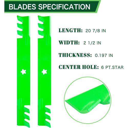 42 inch Mower Mulching Blades for Replace 21546095 127843 138971 532138971 138498 532138971 134149 Compatible with Craft sman Pou LAN Pro Husqv Arna 42'' Deck Lawn Mower（2 Pack）