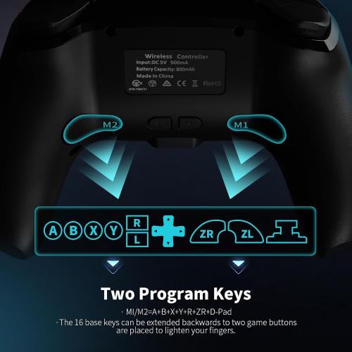 AceGamer Wireless Pro Controller for Nintendo Switch 2/Switch/Lite/OLED/Windows PC, Bluetooth Controller with Hall Effect Joysticks, Wake-up/Turbo/Dual Vibration/Macros/6-Axis Gyro/Screenshot