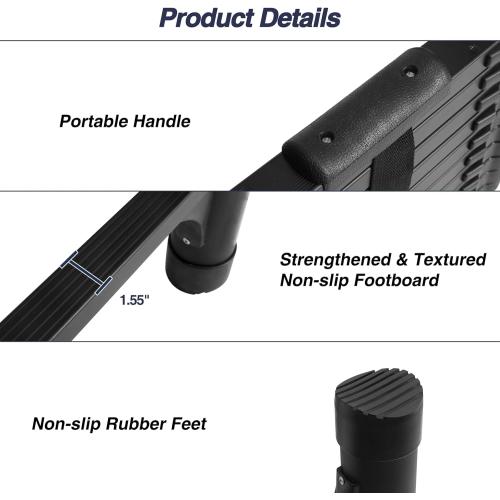 BOCOM 14.5 FT Aluminum Telescoping Ladder, Lightweight Multi-Purpose Collapsible Extension with 2 Triangle Stabilizers, Heavy Duty 330 lbs Max Capacity, Ideal for Home, RV, and Outdoor Work Black