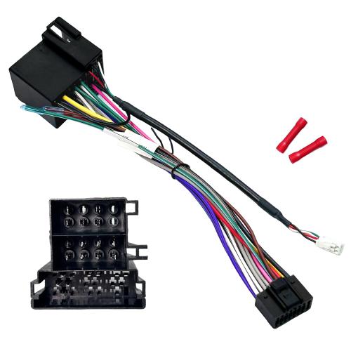 16Pin ISO Aftermarket Radio Harness Adapter for Hyundai 2008-2012 KIA 2009-2013 with 4Pin Adapter, 16Pin Android Car Stereo Wiring Harness with SWC Reverse Cable for Santa Fe Sonata Soul Rio Optima