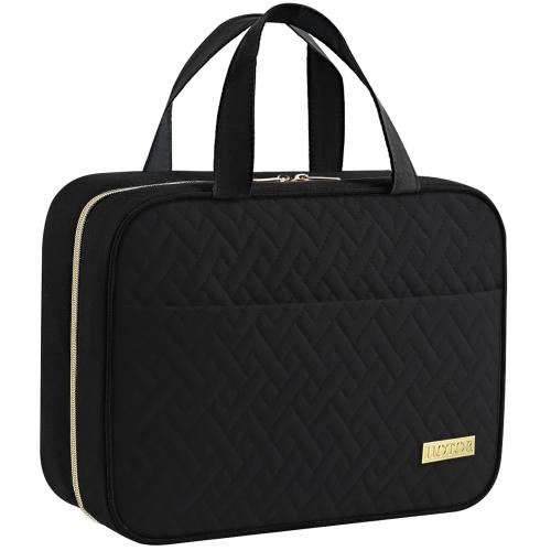 HOTOR Travel Toiletry Bag - Hanging Toiletry Bag for Women & Men, Makeup Bag/Big Comparment, Waterproof for Travel Accessories, Travel Essentials, Large, Black