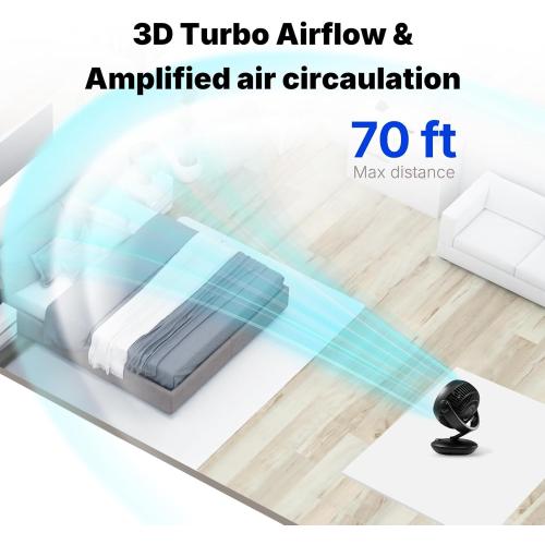 Size 10 Color Black Fan for Bedroom with Remote,Ultra Quiet Desk Fan,with 3 Modes,8 Speeds,9-Hour Timer,10 inch,High-Velocity Cooling,Auto Oscillation,for Home,Dorm&Office