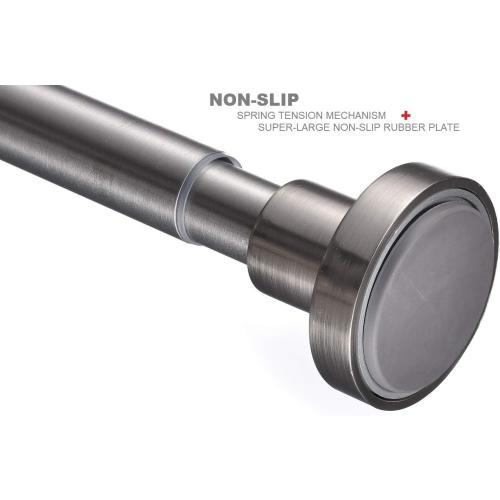 BRIOFOX Tension Curtain Rod 43-73 Inches Brushed Nickel - Rustproof and Non-Slip and Heavy Duty Shower Curtain Rod, 304 Stainless Steel