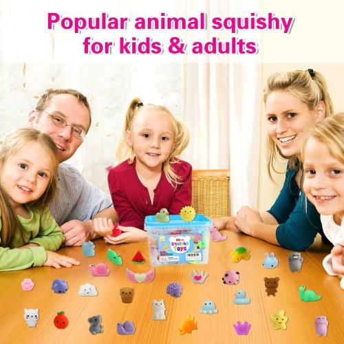 80Pcs Party Favors for Kids 4-8, Kawaii Squishies Mochi Squishy Toy Bulk Fidget Sensory Toys Birthday Gifts for Boys Girls, Easter Basket Stuffers Egg Fillers Treasure Box Classroom Prizes Goodie Bag