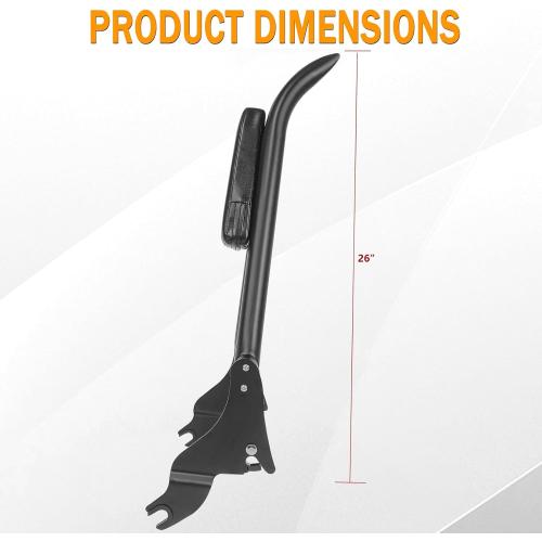 Matte Black Sissy Bar Backrest, Detachable Passenger Back Rest Rear Pad Compatible for Harley Davidson Touring Models 2009-Later Street Glide Road Glide Electra Glide Road King