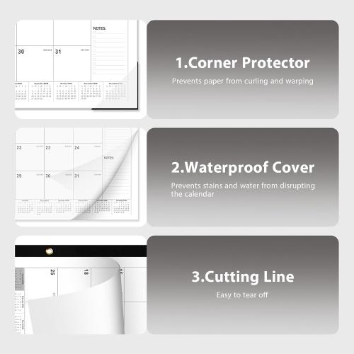 2026 Desk Calendar, Large Desk Calendar 22 x 17 (Jan 2026 - Jun 2027) Monthly Desktop Wall Planner for Family Teacher School Office Supplies, Black-White