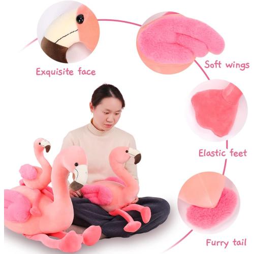 AIXINI 19inch Soft Plush Flamingo Stuffed Animal Toys, Pink Flamingo for Girls Gifts & Decor