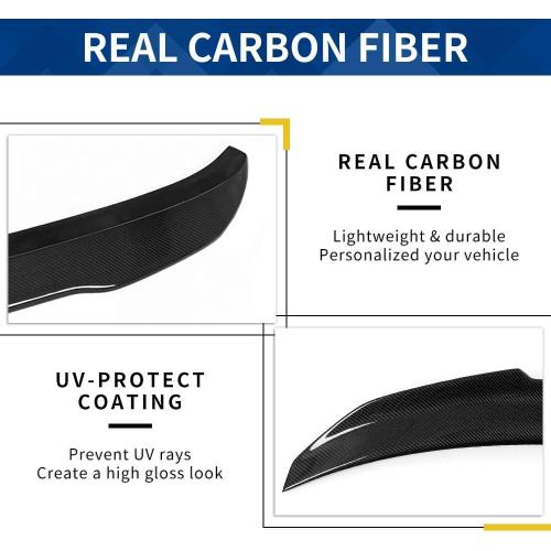 Real Carbon Fiber C7 Spoiler PSM-Style Compatible with (2013-2018) Audi A6 S6 C7 4-Door Sedan