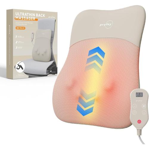 Back Massager, Rolling Up and Down Back Massager with Heat, Back Massage 4D Kneading for Pain Relief Deep Tissue, Ultrathin Shoulder Massager Mother's Day Gift for Women Men Parents, Black