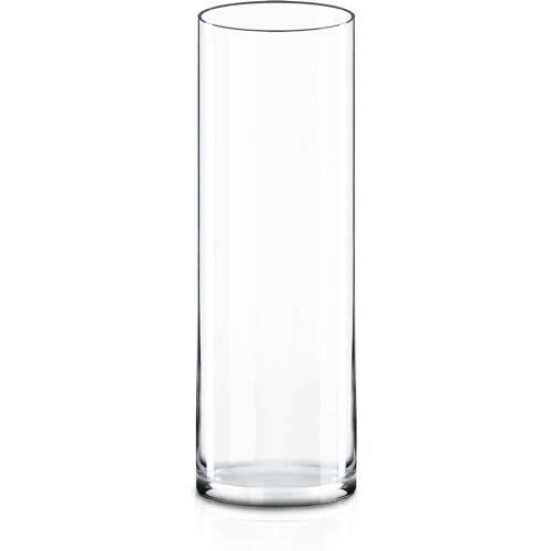 CYS EXCEL Cylinder Clear Glass Vase (H:20 D:6) | Multiple Size Choices Glass Flower Vase Centerpieces | Hurricane Floating Candle Holder Vase