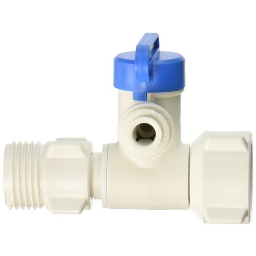 John Guest PASVPP5 Angle Stop Adapter Valve, 1/2 x 3/8 x 1/4