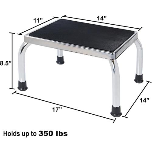 Vaunn Medical Foot Step Stool 350lbs Heavy-Duty Welded Steel Legs, Fully Welded Single Construction Frame, Anti-Skid Rubber Platform