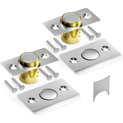 Tonitrui Upgraded Strong Magnetic Door Catch, Replacement for Traditional Door Ball Catch, Quite & Easy to Install, Use for Top of Door, Closet Door, 2 Pack, Silver