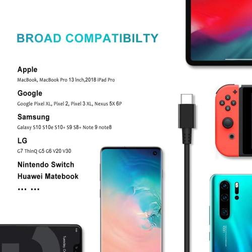 Black Charger Compatible with Lenovo Laptop Computer 65W 45W USB C Fast Power Adapter