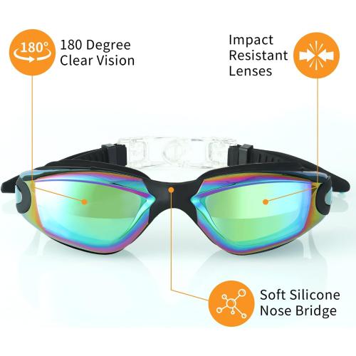 4 Pack Kids Swim Goggles Ages 6-14 UV Protection Anti Fog No Leaking Pool Swimming Goggles for Boys Girls Youth