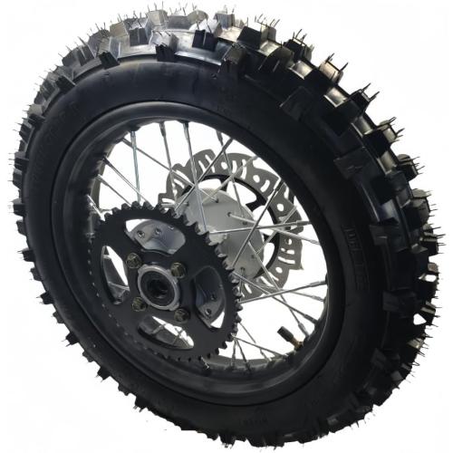 12 Rear Wheel Rim Tire Assembly for Dirt Bike 80/100-12 3.00-12 12mm axle Rear Wheel Rim Tire Fits 50cc-125cc dirt bike TTR SSR CRF Apollo Includes brake disc and sprocket