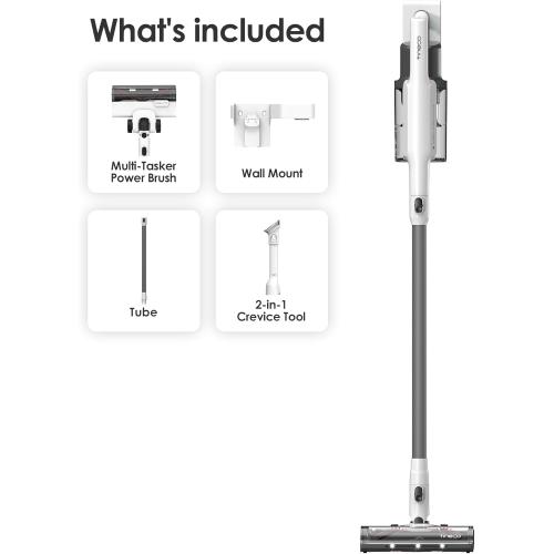 Tineco A20 Cordless Stick Vacuum Cleaner, Powerful Suction, 3 Modes for Multi-Level Messes, 1L Larger Dustbin, Ergonomic Dual-Handle Design, Wall-Mount Dock, LED Headlight