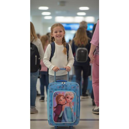 Fast Forward Frozen Girls Luggage 16 Soft Side Wheeled Pilot Case- Rolling Suitcase 16x12x5