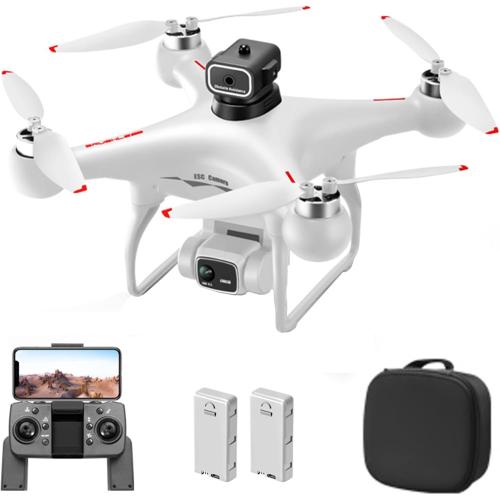 GoolRC S116 Drone with 4K Camera for Adults, RC Quadcopter with Obstacle Avoidance, Optical Flow, Trajectory Flight, Headless Mode, Gravity Sensor, Brushless Motor, Storage Bag and 2 Batteries (White)