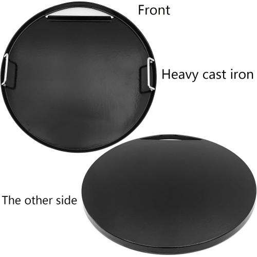 Heavy cast iron Cooking Griddle Plate for Weber 22 Kettle, One-Touch, Master Touch, Bar-B-Kettle, Performer Charcoal Grill for Recteq Pellet Grill RT-B380 Bullseye, Fire Pit Camping