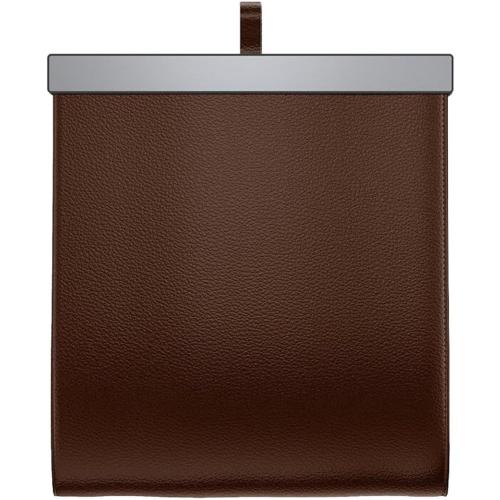 BDZMC Car Trash Can, Waterproof Hanging Garbage Can, Magnetic Closure Car Storage Bag, PU Leather Foldable Trash Bin for Seat Back, Large Capacity Vehicle Organizer Accessories (Brown)