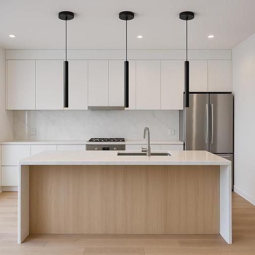 Modern LED Pendant Light, 10W Dimmable Ceiling Hanging Spotlight Fixture Black Minimalist Aluminum Pendant Lighting for Kitchen Island, Bar Counter, Bedroom, 4000K, ETL Listed, Pack of 1