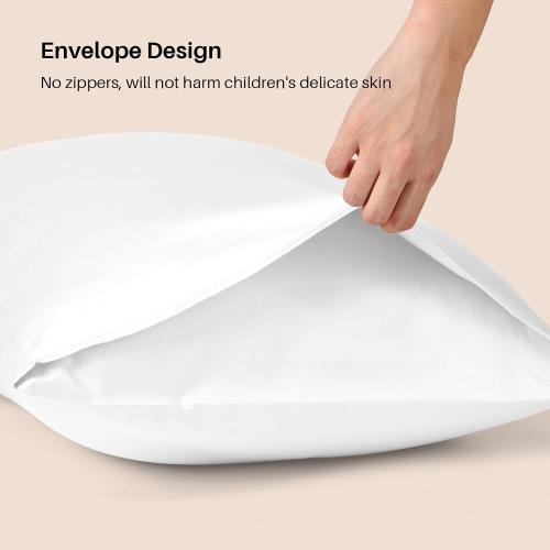 Warmstar 100% Cotton Toddler Pillowcase Set of 2, 600 Thread Count 13x18 Toddler Pillowcases Soft & Breathable, Cotton Travel Pillow Case Cover 13x 18 with Envelope Closure,White