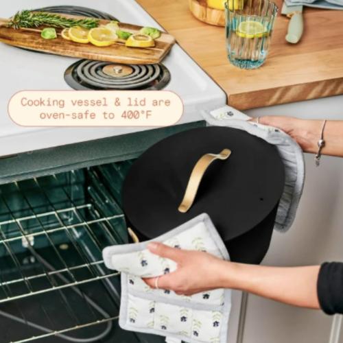 10-in-1 6Qt Electric Multi-Cooker – Slow Cooker, Rice Cooker, Steamer & More | Touch Control, Oven-Safe, Dishwasher-Safe (Black)