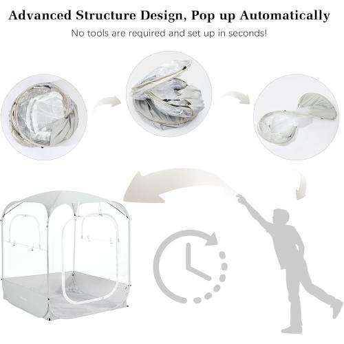 Raynesys Sports Pods Fits 3-4 Persons, Instant Pop Up Bubble Tent, Sport Tents with Spacious Interior, Good Visibility for Outside Sports Events, Fishing