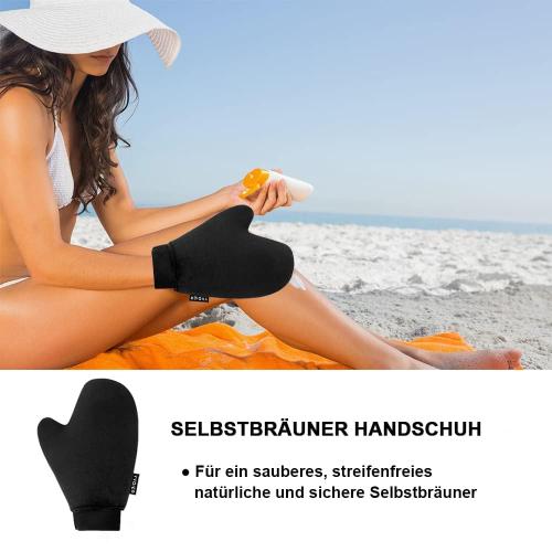 Self Tanning Mitt Applicator - Elastic Wrist Tan Mitt Applicator Microfibre Tanning Lotion Applicator Self Tanning Glove Sunless Tanning Mitt Streak Free Tan for Tanner Spray Mousse Lotions