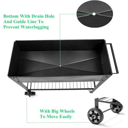 Raised Planter Box with Legs Outdoor Elevated Garden Bed On Wheels for Vegetables Flower Herb Patio
