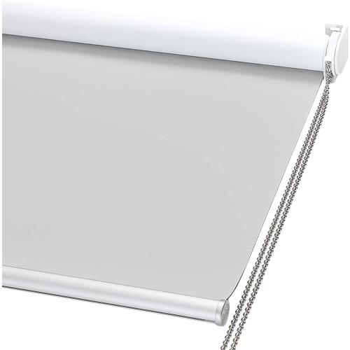 ChrisDowa 100% Blackout Roller Shade, Window Blind with Thermal Insulated, UV Protection Fabric. Total Blackout Roller Blind for Office and Home. Easy to Install.Lightgrey,31 W x 72 H