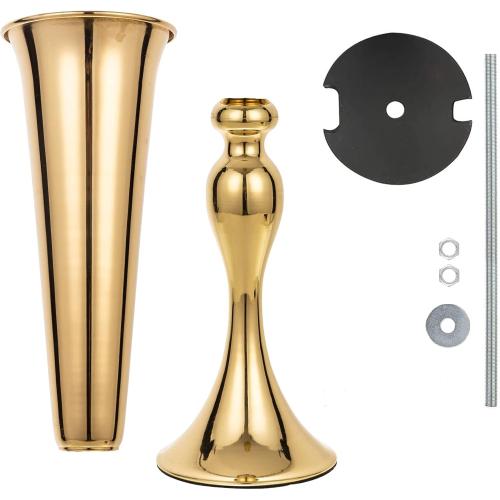 2pk Metal Trumpet Vases for Table Centerpieces, Anniversary Celebration Wedding Party Dinner Table Centerpieces, Wedding Decorations, 21.9/55.5cm Gold Vases