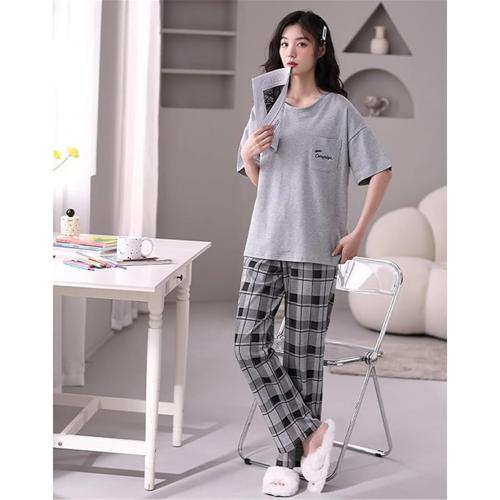 Big Teens Girl XL Pajama Set 2 Pcs Short Sleeve Cartoon Tee Top and Pants Sleepwear Loungewear Set