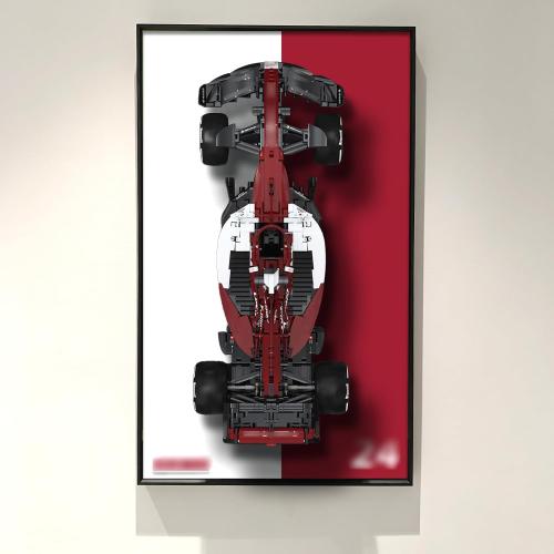 WETCEAOM Display Wallboard for Alfa Romeo F1 Team C42 1:8 Scale Car, Gift Ideas for Lego Car Wall Mount Display Enthusiast, Size:17.7X 29.5in,Only Wallboard