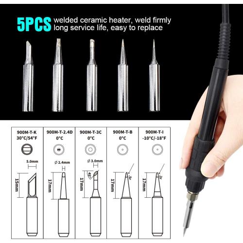 TOAUTO DS90 Soldering Station-°F & °C Dual Digital Display Soldering Iron Station Kit,90W Soldering Iron,302℉- 842℉ Temperature, Anti-Static & Grounding Wire, Auto Standby & Sleep,5 Solder Tips, Blue