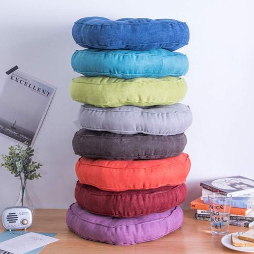 Soft Round Chair Pad Non Slip Padded Chiar Cushion Soft and Comfortable Seat Cushions for Kitchen Dining Office Chairs (Green R,16x16)