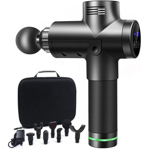 Massage Stick,Massage Gun, Fascia Gun Neck Pain Massager Deep Tissue Muscle Massager Relax Body Massage Display Fascia (Color : Y2-Black, Size : US Plug)