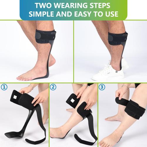 Komzer AFO Drop Foot Brace for Men Women Ultra Thin Half Palm Ankle Stabilizer Daily Ambulation Walk Auxiliary Footwear Inserts for Stroke Hemiplegia, M-Left